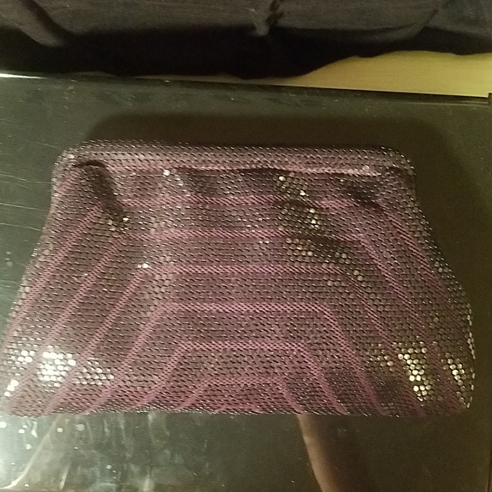 Vintage Purple and Black Sparkly Clutch - Picture 4 of 8